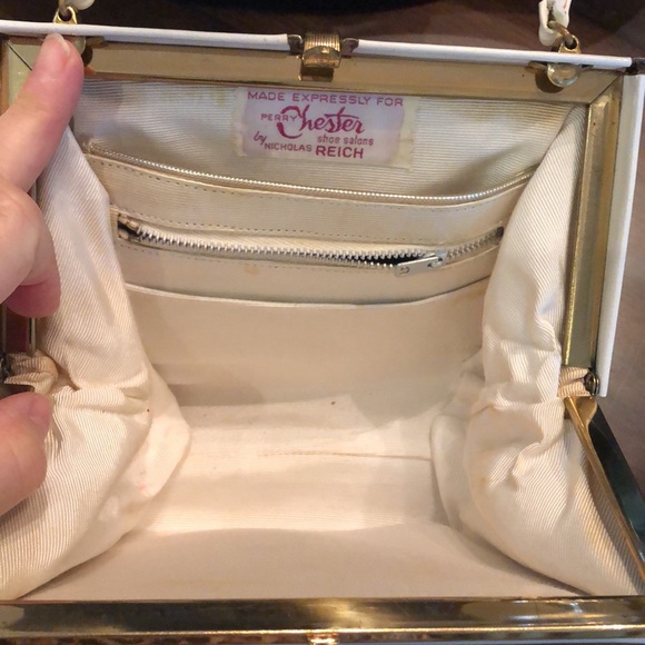 🌷Nicholas Reich for Perry Chester shoe salons vintage embroidered front handbag - Picture 7 of 13